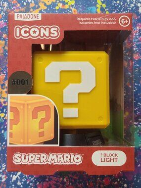 Super Mario Bros Question Block Light 3D Night Light Lamp Toy Paladone